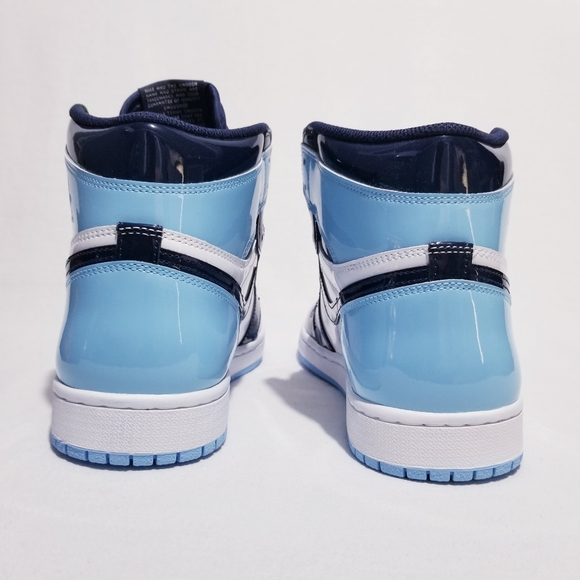 Size 9.5 (8m) - Jordan 1 Retro High - UNC Patent Blue Chill 2019 - Picture 5 of 11
